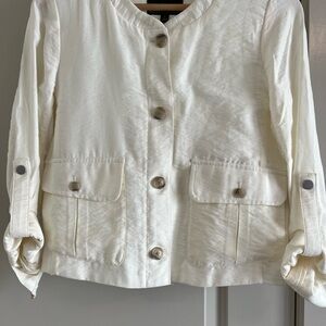 Banana Republic Cream Utility Jacket with Structured Shape